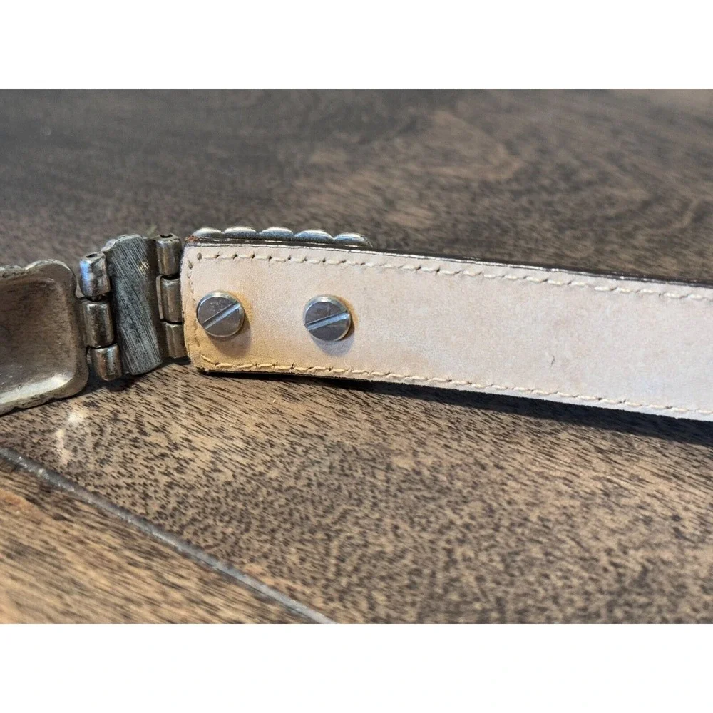 Brighton Women Brown Belt Size S 44209 Leather Silver & Brass Toned‎ Accents